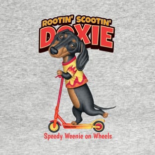 Dachshund Wiener Dog Doxie on Wheels T-Shirt